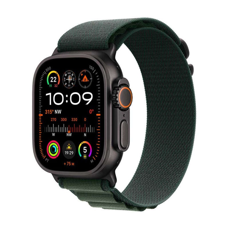 Apple Watch Ultra 2 49mm Black Titan, Green Alpi,S chytré hodinky