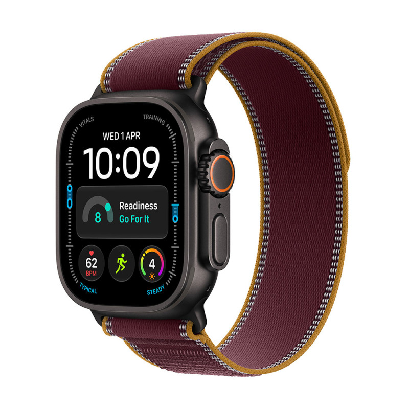 Apple Watch Ultra 4 Black Titan, Burgund Trail,M/L chytré hodinky