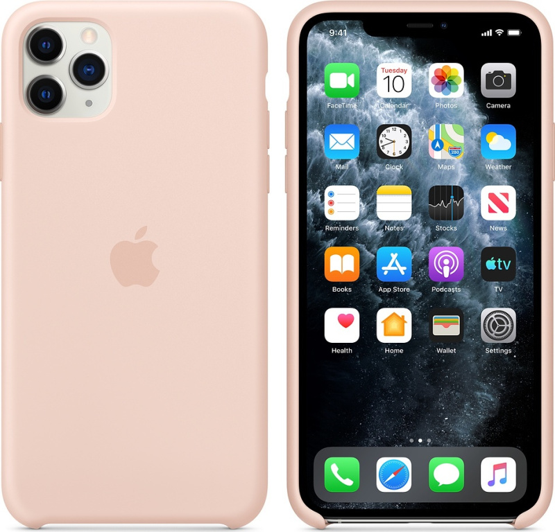 Originální Apple silikonový kryt pro iPhone 11 Pro Max - pískově růžový