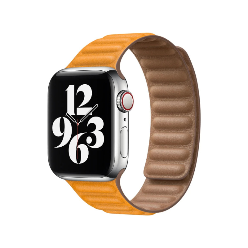 Apple Watch 38/40/41 mm makově oranžový kožený tah – velký