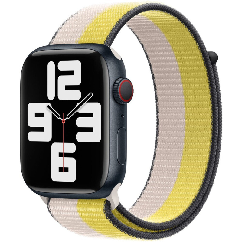 Apple Watch 42/44/45/49 mm ovesně bílý / citronově žlutý provlékací sportovní řemínek