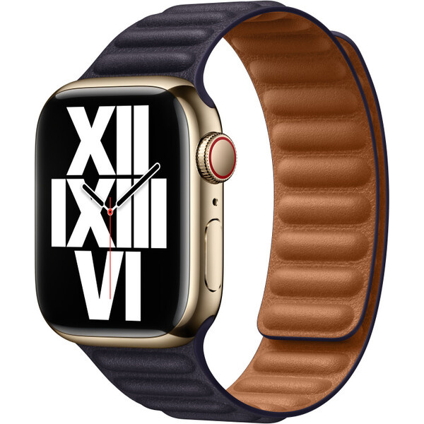 Apple Watch 41/40/38mm inkoustově fialový kožený tah - S/M Inkoustově fialový
