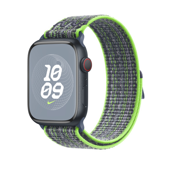 Apple Watch 42/44/45/49 mm jasně zelený / modrý provlékací sportovní řemínek Nike MTL43ZM/A