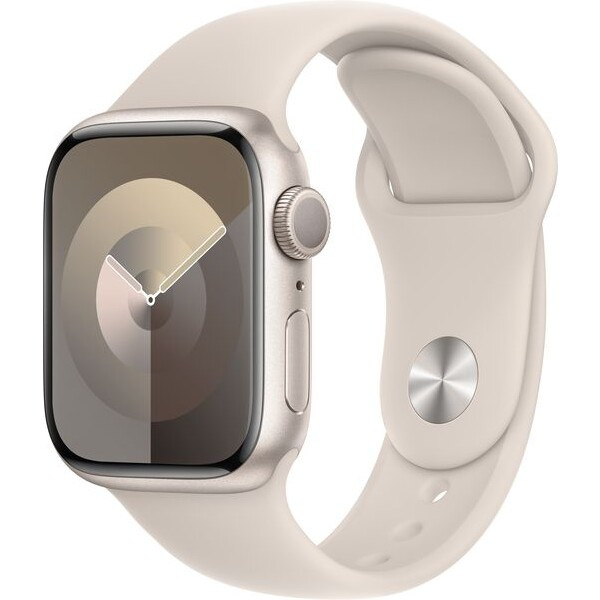 Apple Watch Series 9 41mm Hvězdně bílý hliník s hvězdně bílým sportovním řemínkem S/M (Další)