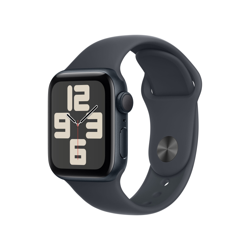 Apple Watch SE (2024) 40mm Temně inkoustový hliník s inkoustovým sportovním řemínkem S/M