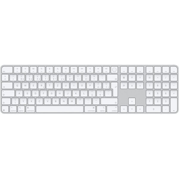 Apple Magic Keyboard s Touch ID a numerickou klávesnicí stříbrná - slovenská Stříbrná