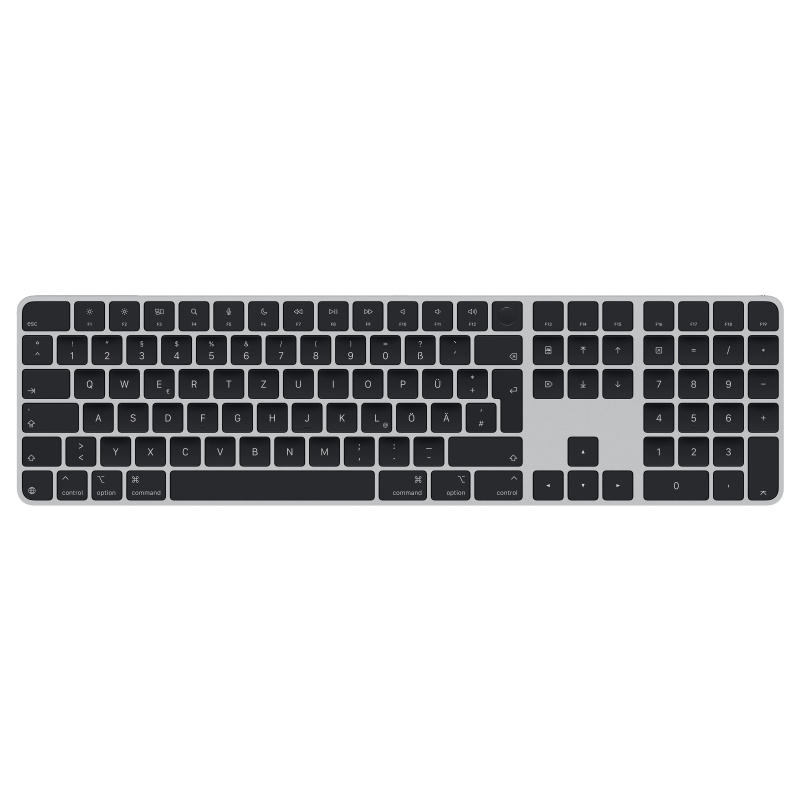 Apple Magic Keyboard s Touch ID a numerickou klávesnicí černá - německá Černá