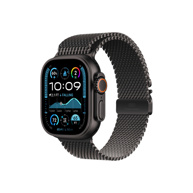 Apple Watch 44/45/46/49mm milánský tah z černého titanu – velký