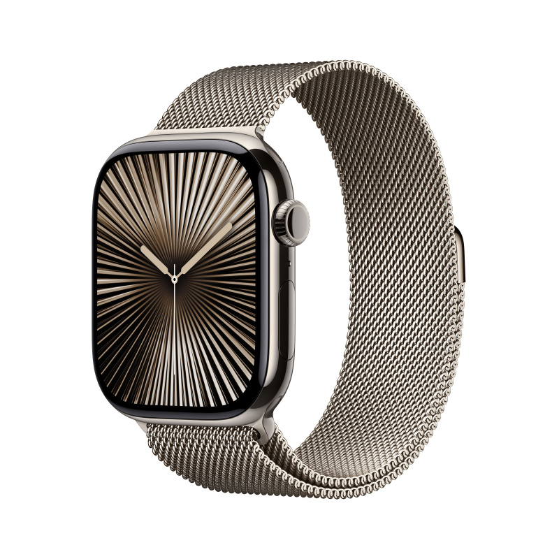 Apple Watch Series 10 Cellular 46mm Přírodní titan s přírodním milánským tahem S/M