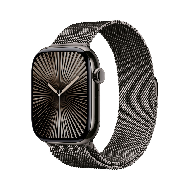 Apple Watch Series 10 Cellular 46mm Břidlicově šedý titan s břidlicově šedým milánským tahem S/M