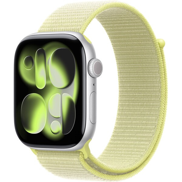 Apple Watch 49/46/45/44mm neonově žlutý provlékací sportovní řemínek