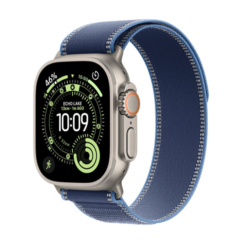 Apple Watch Ultra 3 (2025) 49mm Přírodní titan s modrým/jasně modrým trailovým tahem M/L