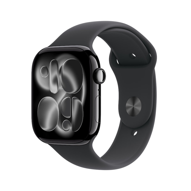 Apple Watch Series 11 (42mm) Klavírně černý hliník s černým sportovním řemínkem M/L