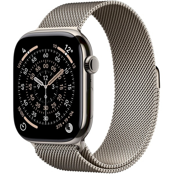 Apple Watch Series 11 Cellular (46mm) Přírodní titan s přírodním milánským tahem S/M