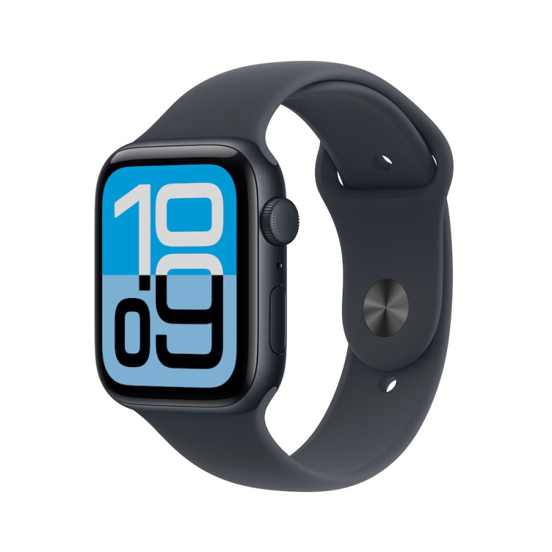 Apple Watch SE 3 (2025) 44mm Temně inkoustový hliník s inkoustovým sportovním řemínkem S/M