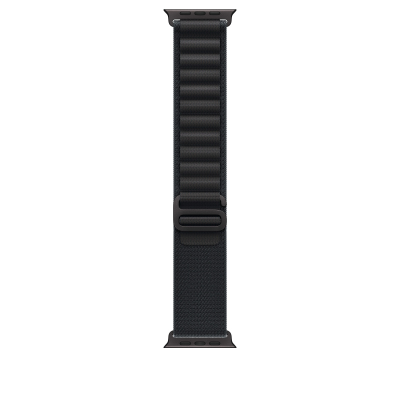 Řemínek pro Apple Watch 44/45/46/49 mm Apple černý Alpský tah - střední - provedení z černého titanu