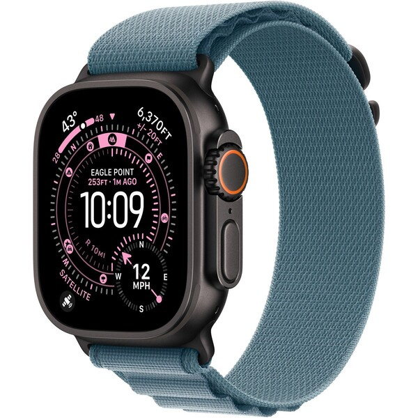Apple Watch 49/46/45/44mm světle modrý Alpský tah střední černý titan