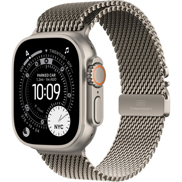 Apple Watch 49/46/45/44mm milánský tah z přírodního titanu malý