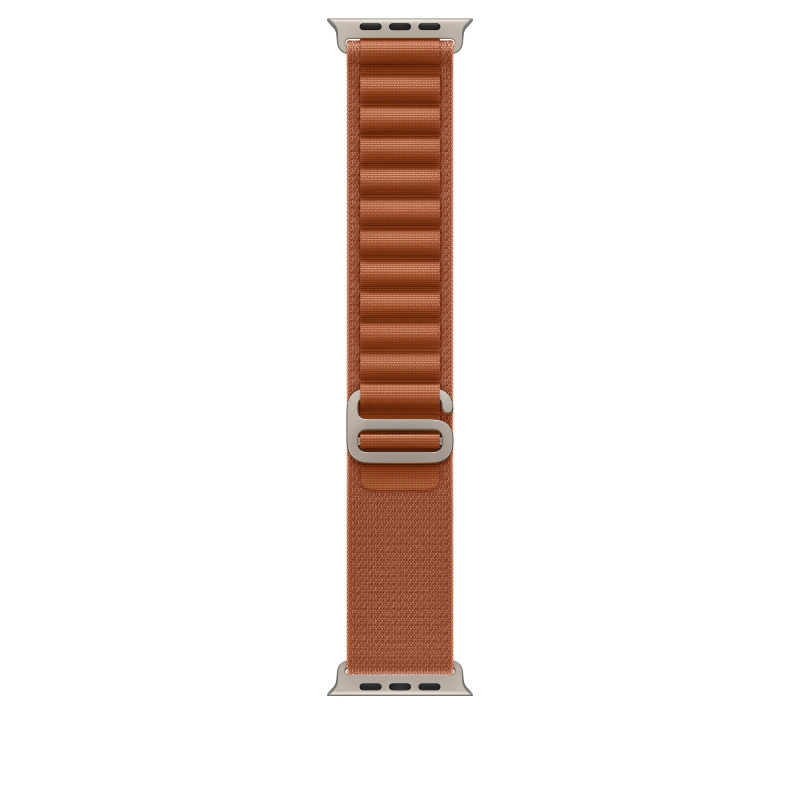 Řemínek pro Apple Watch 44/45/46/49 mm Apple terakotový Alpský tah - velký - provedení z přírodního titanu