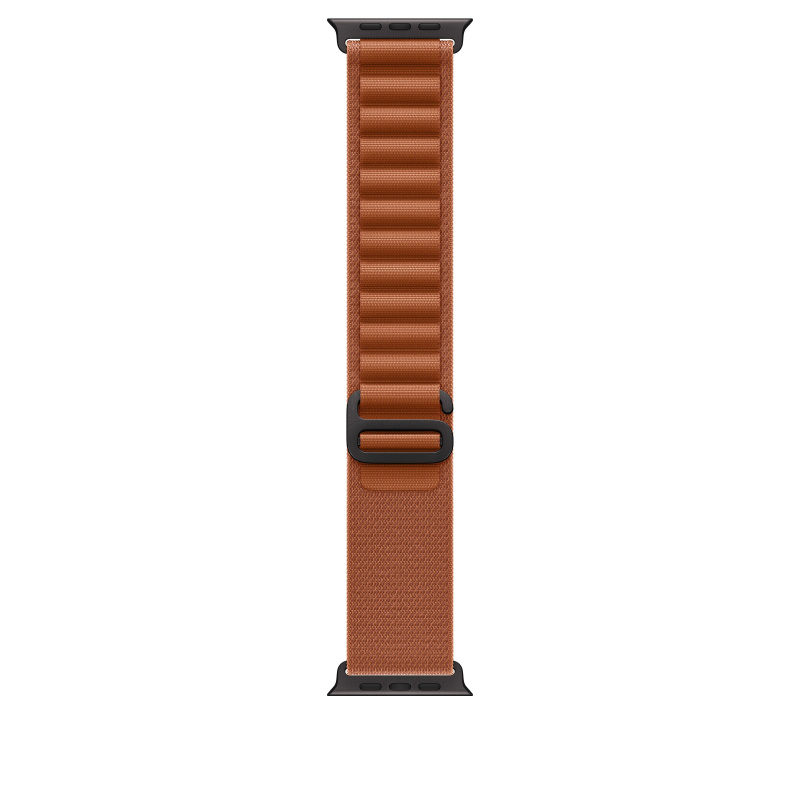 Řemínek pro Apple Watch 44/45/46/49 mm Apple terakotový Alpský tah - střední - provedení z černého titanu