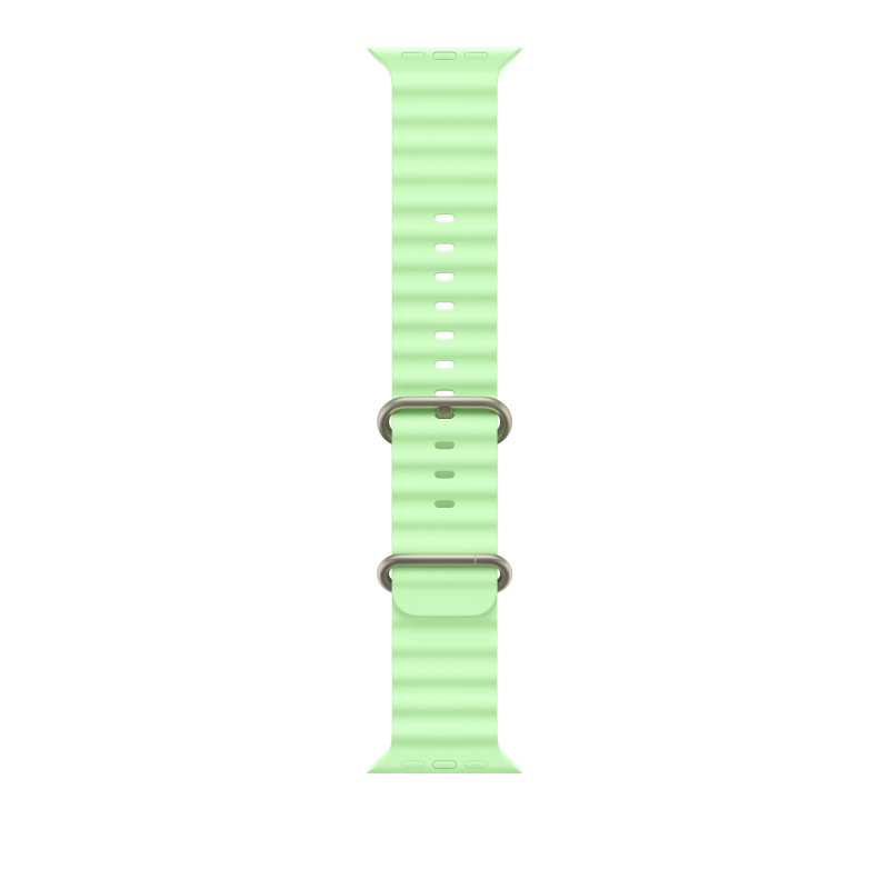 Řemínek pro Apple Watch 44/45/46/49 mm Apple neonově zelený Oceánský - provedení z přírodního titanu