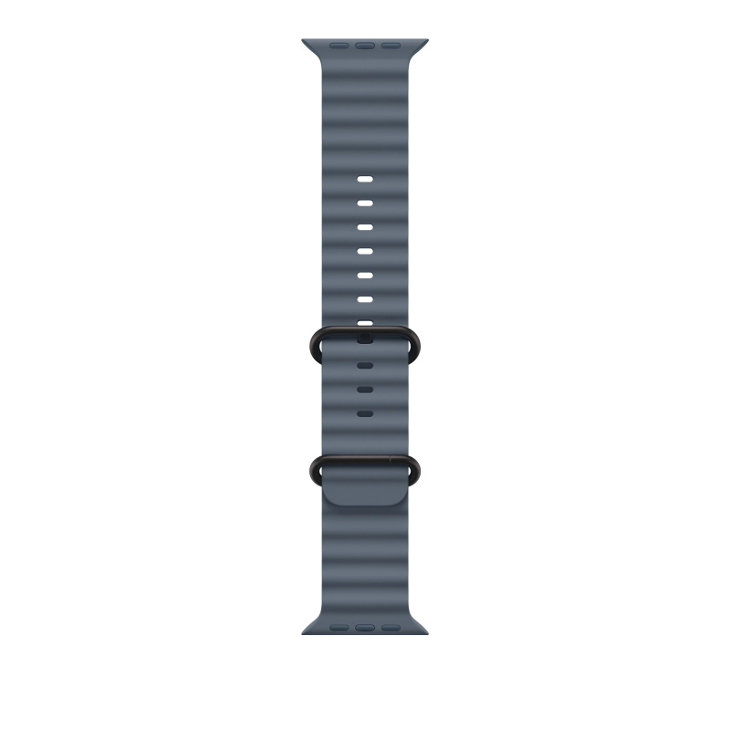 Řemínek pro Apple Watch 44/45/46/49 mm Apple ocelově modrý Oceánský - provedení z černého titanu