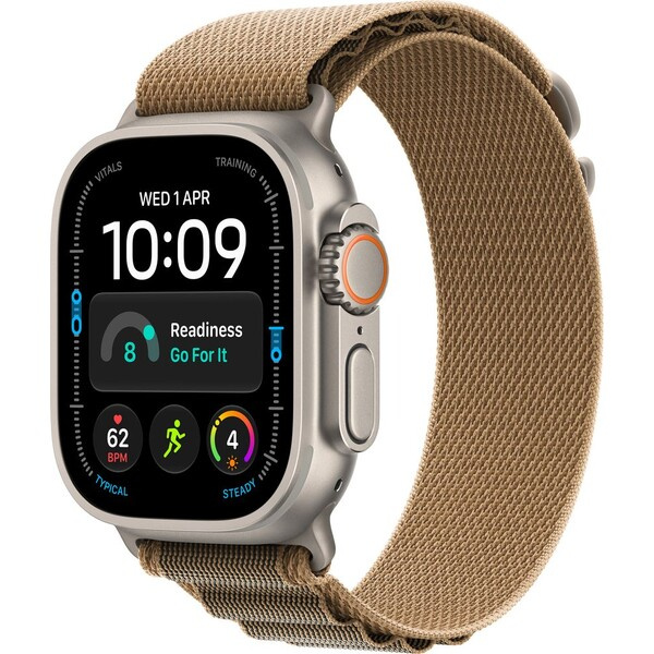Apple Watch Ultra 4 49mm Přírodní titan s pouštním Alpským tahem S