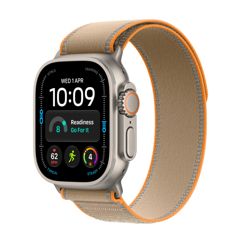 Apple Watch Ultra 4 49mm Přírodní titan s pískovým Trailovým tahem S/M