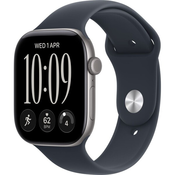 Apple Watch Series 12 Cellular (46mm) Vesmírně šedý hliník s námořnicky modrým sportovním řemínkem S