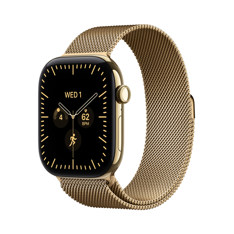 Apple Watch Series 12 Cellular (42mm) Zářivě zlatý titan se zářivě zlatým milánským tahem