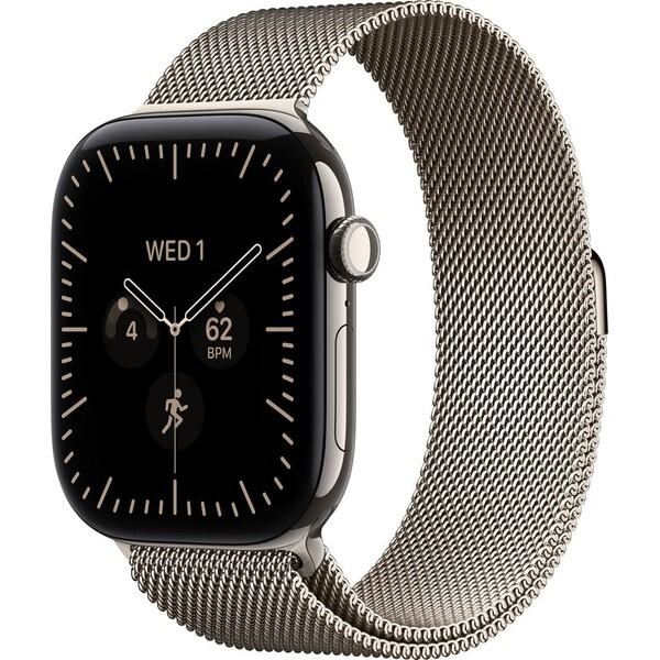 Apple Watch Series 12 Cellular (46mm) Přírodní titan s přírodním milánským tahem S/M