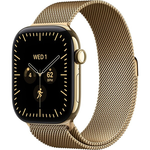 Apple Watch Series 12 Cellular (46mm) Zářivě zlatý titan se zářivě zlatým milánským tahem S/M