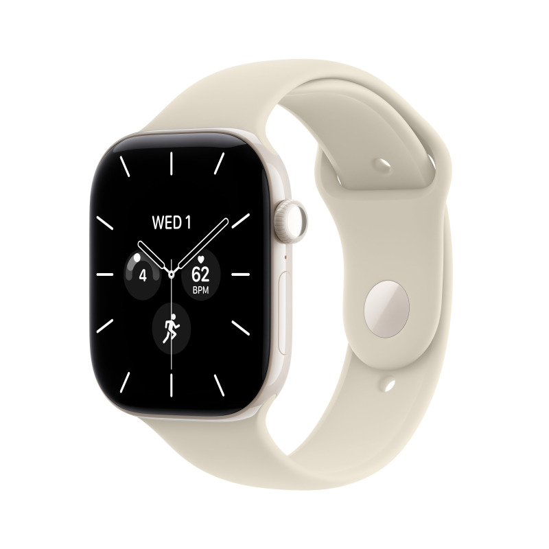Apple Watch Series 12 Cellular (46mm) Perlově bílá keramika s pískovým sportovním řemínkem S/M