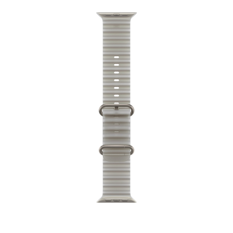 Apple Watch 49/46/45/44mm průsvitně šedý oceánský řemínek z přírodního titanu