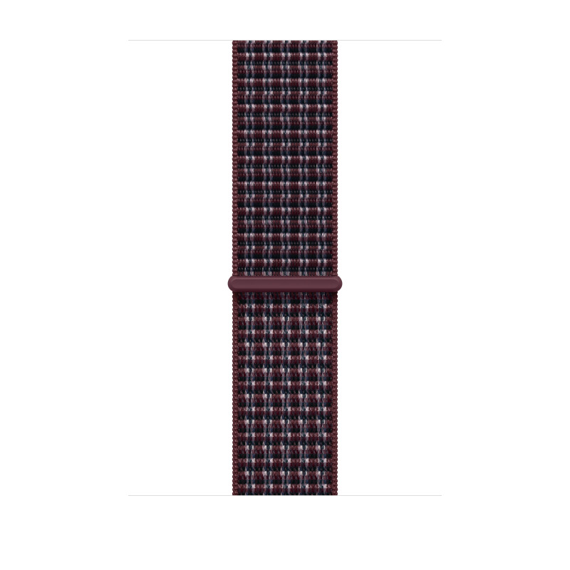 Apple Watch 49/46/45/44mm burgundsky kostkovaný provlékací sportovní řemínek