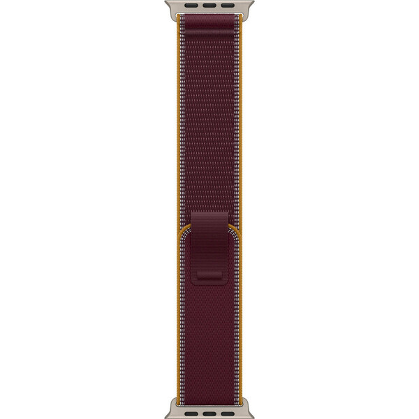 Apple Watch 49/46/45/44mm burgundsky červený trailový tah z přírodního titanu S/M