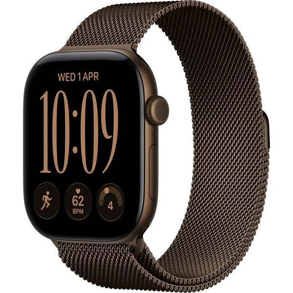 Apple Watch Series 12 (46mm) Tmavě bronzový hliník s tmavě bronzovým milánským tahem S/M