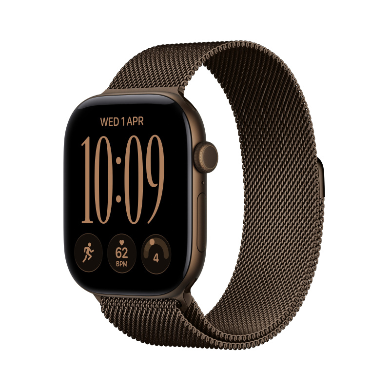 Apple Watch Series 12 Cellular (46mm) Tmavě bronzový hliník s tmavě bronzovým milánským tahem M/L