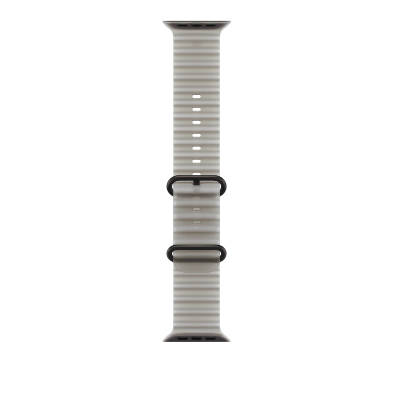 Apple Watch 49/46/45/44mm průsvitně šedý oceánský řemínek z černého titanu