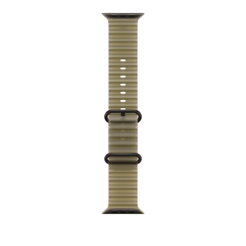 Apple Watch 49/46/45/44mm průsvitně chaluhový oceánský řemínek z černého titanu