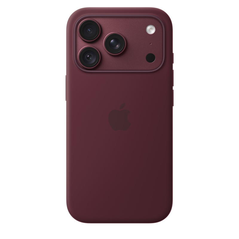 Apple silikonový kryt s MagSafe na iPhone 18 Pro burgundsky červený