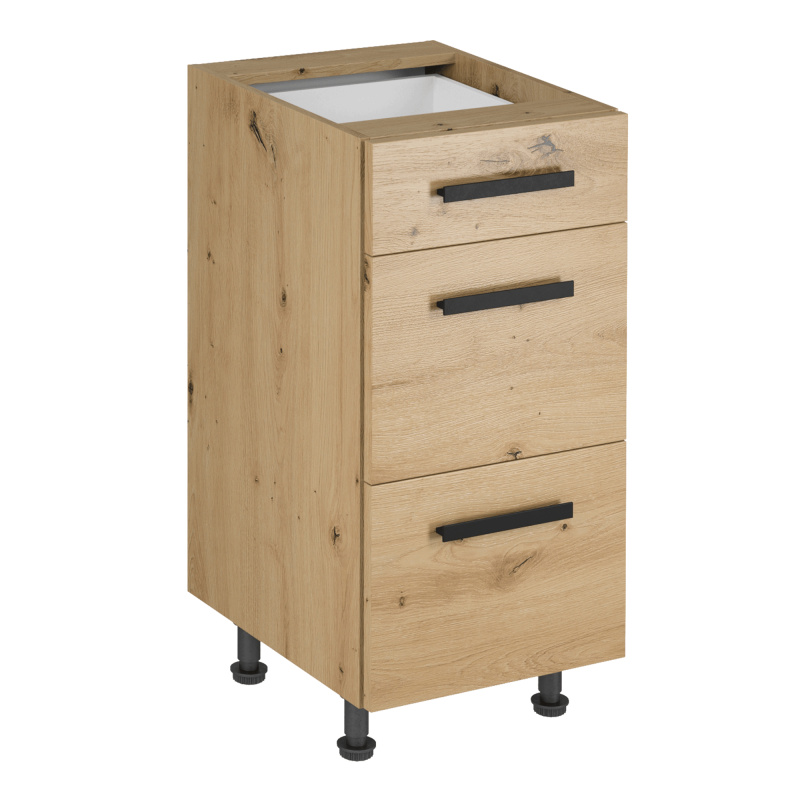 Spodní skříňka, dub artisan, s úchytkami, LANGEN D40S3 U