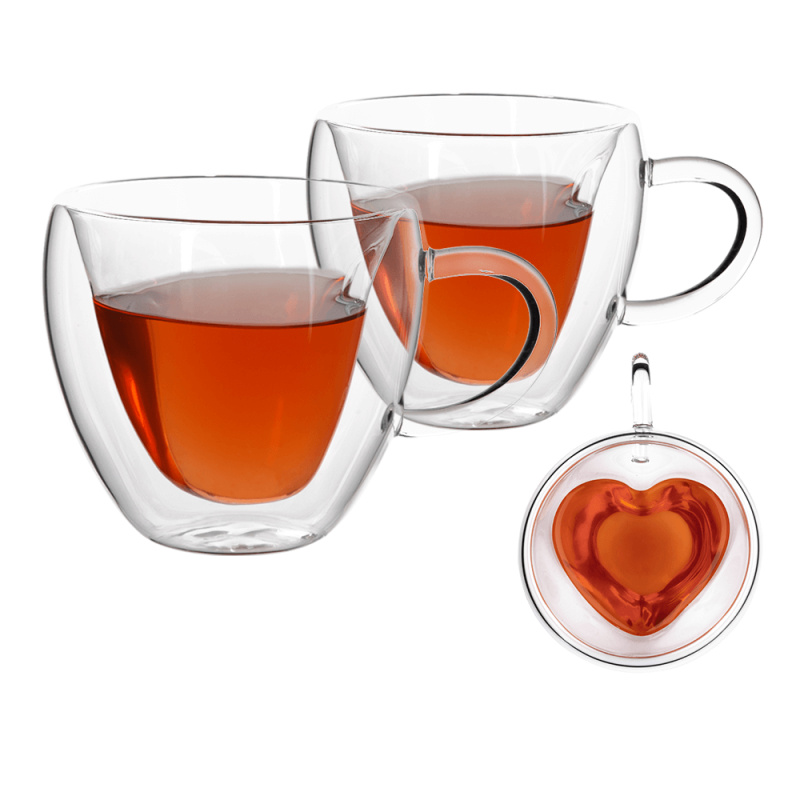 Termo sklenice, set 2 ks, šálek Heart ve tvaru srdce, 250 ml, HOTCOOL TYP 3