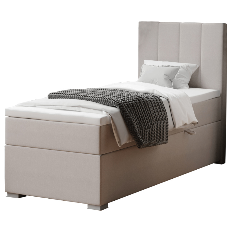 Boxspringová postel, jednolůžko, taupe, 90x200, pravá, BRED