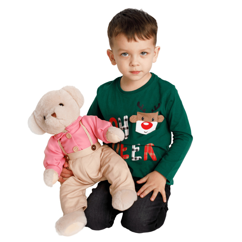 Plyšový medvídek, smetanová / růžová 45cm, Maden BOY TYP1