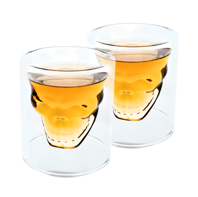 Termo sklenice, set 2 ks, lebka, 250 ml, HOTCOOL TYP 8