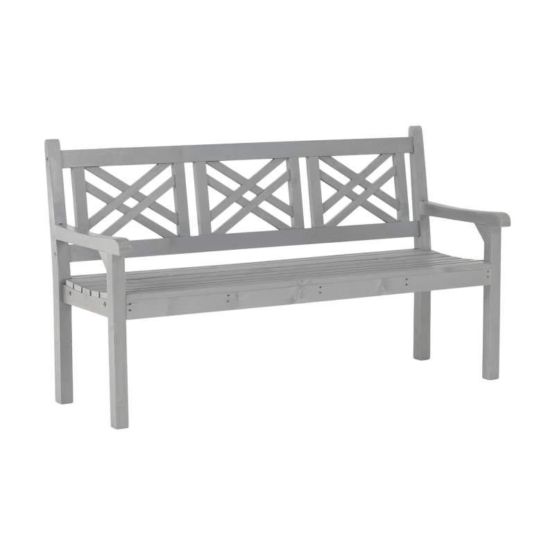 Dřevěná zahradní lavička, šedá, 150 cm, FABLA R1, rozbalené zboží