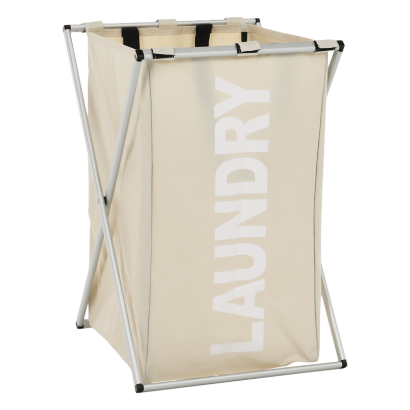 Látkový koš na prádlo, šedobéžová, LAUNDRY NEW TYP 1