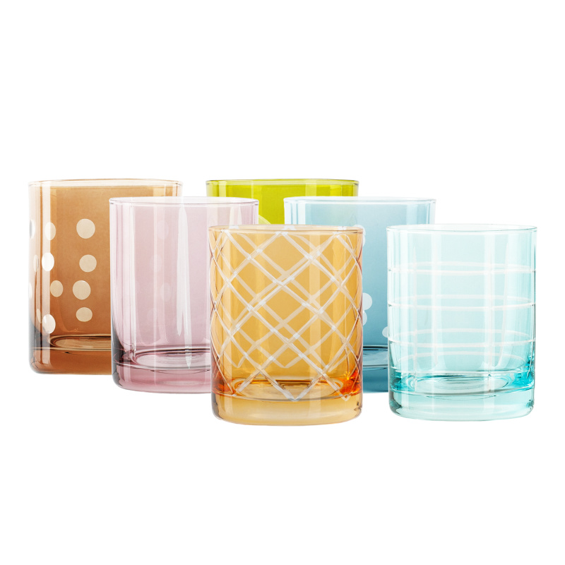 Sklenice na vodu, set 6 ks, 390 ml, mix barev, GAIRA TYP 4