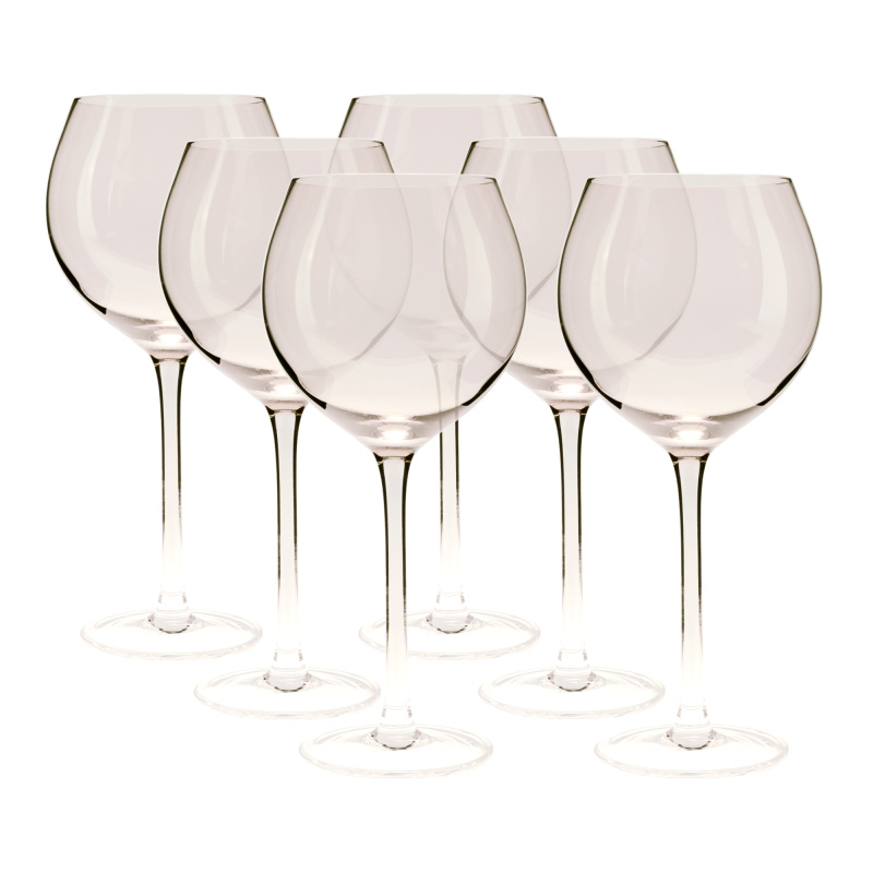 Sklenice na víno, set 6 ks, 500 ml, kouřová světle hnedá, LILO TYP 1